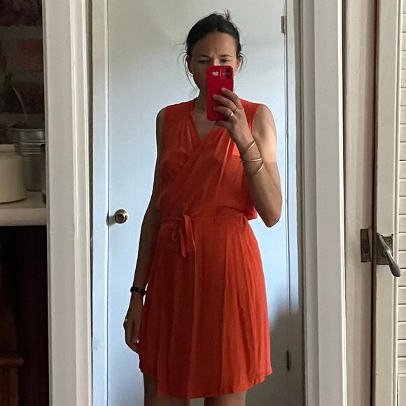 Coral Wrap Dress - Picture 5 of 6